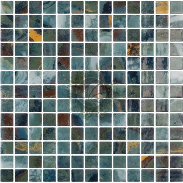 mosaique piscine pierre de bali rouille