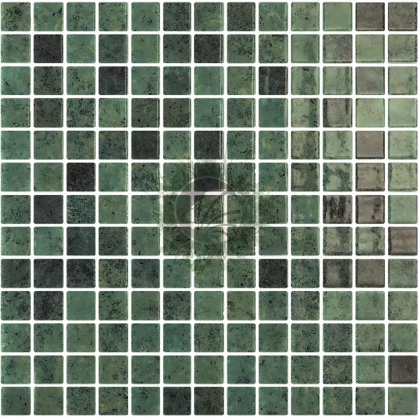 mosaique bali vert pierre 25x25