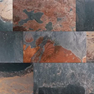 carrelage bali 30x60 gris, rouge et noir effect ardoise